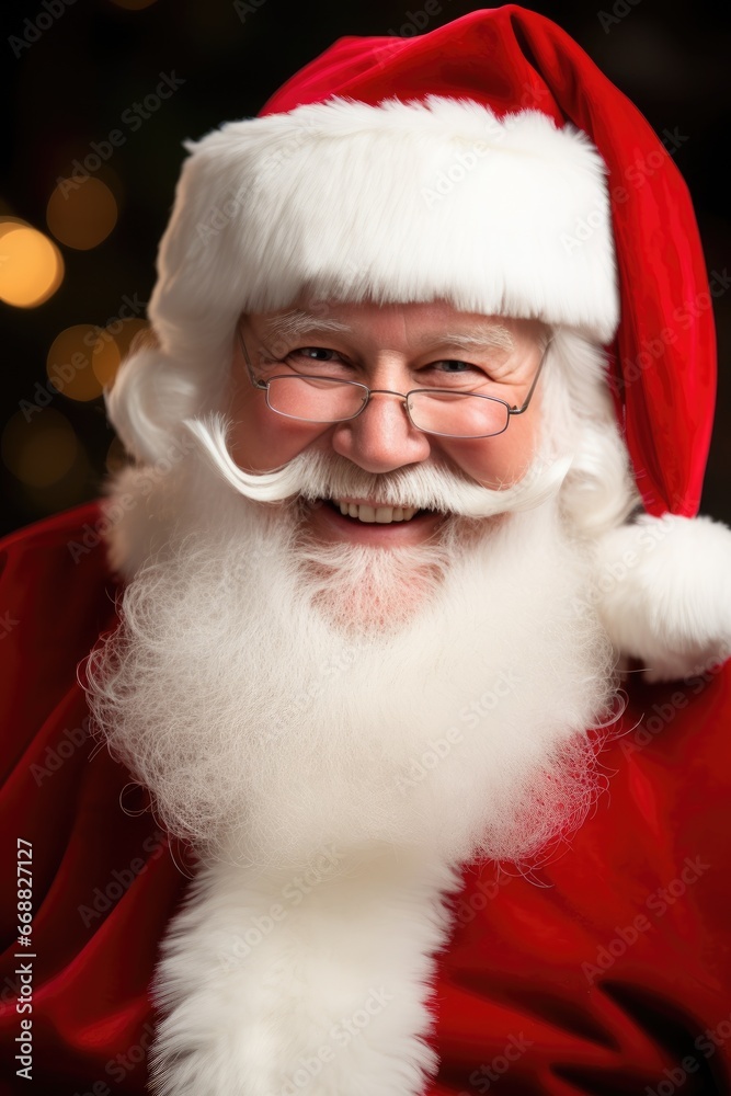 Extreme close-up of a smiling Santa Claus