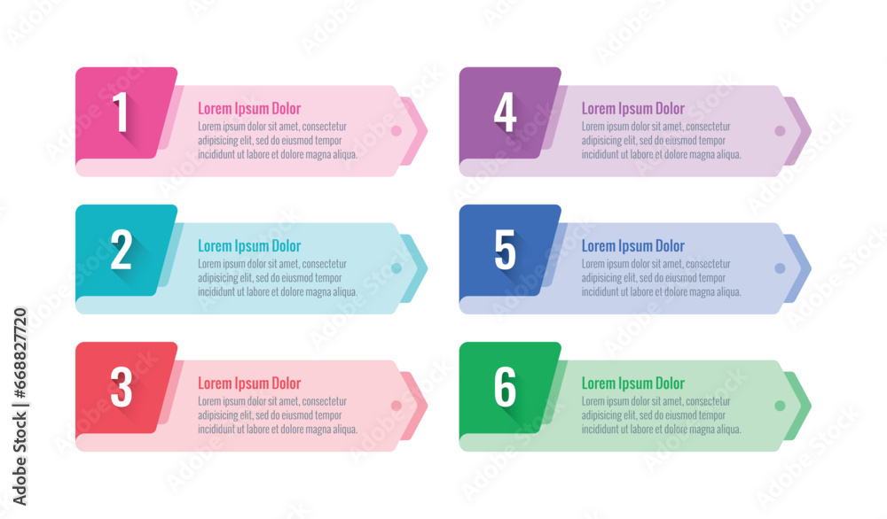 annual report, web, internet, magazine infographic template. six steps information template