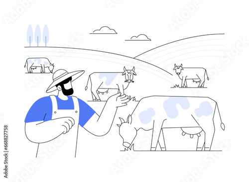 Pastures abstract concept vector illustration.
