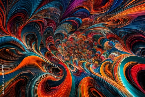 The Mesmerizing Dance of Vibrant Colors in a Swirling Vortex of Fluidity and Light.