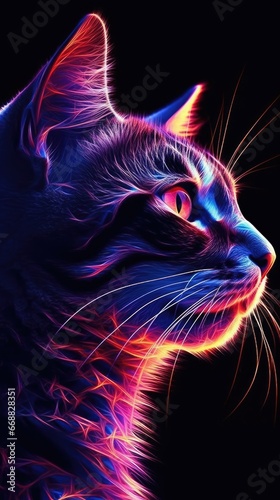 funny neon cat © natalikp