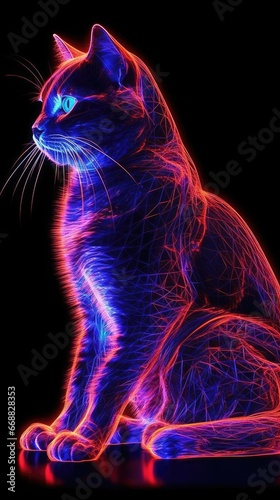 funny neon cat