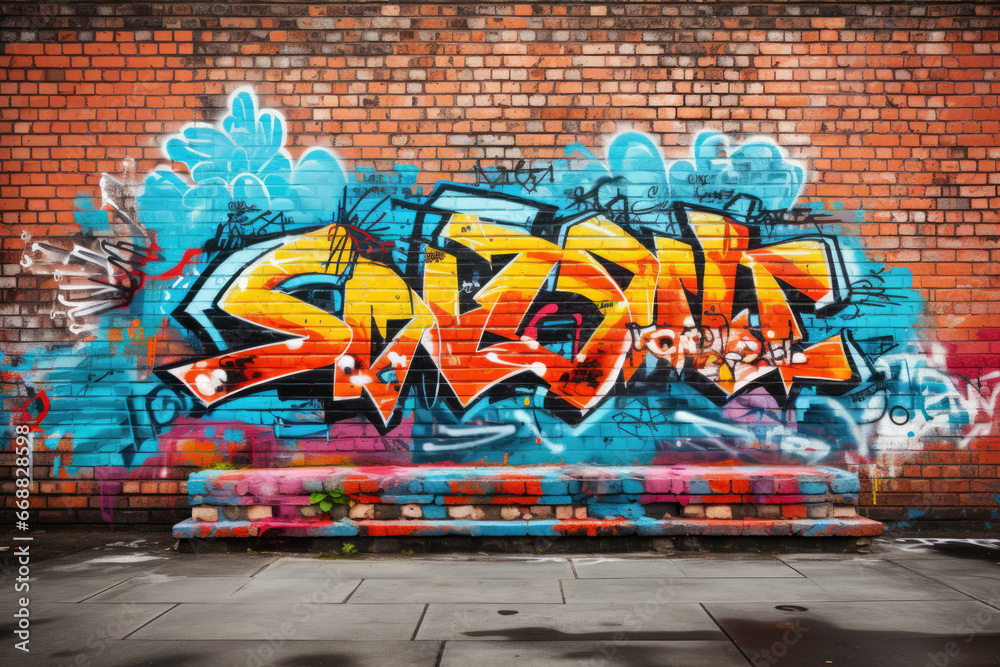 Obraz premium Abstract street art writing on the wall background