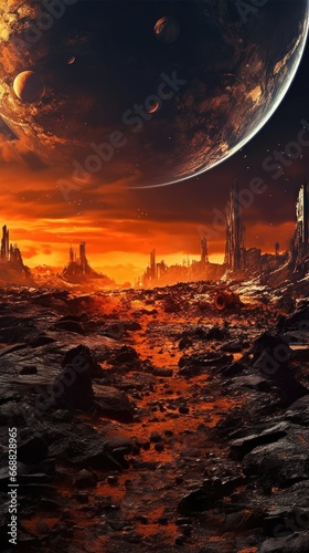 fantasy landscape on the other planet