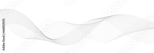 Modern Background with Black Wavy Lines.