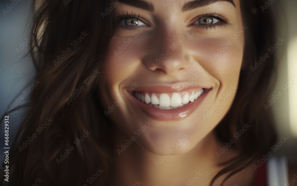 Beautiful female smile. Healthy bright teeth. Dental care. Dentistry concept.