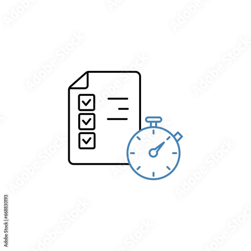 tracking your time concept line icon. Simple element illustration. tracking your time graph concept outline symbol design.