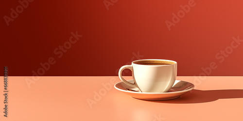 Cup of hot coffee minimalist