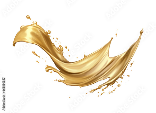 luxury sparkling golden splash waves isolated on a transparent background, Abstract liquid wave, Luxury gold splash, Abstract gold fluid splash. Generative AI 