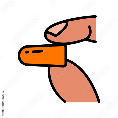 Earplug Color Icon. Silicone, foam safety ear plug. Noise protection tool. Sleeping accessory. Vector simple style illustration. Flat style sign isolated on white background.