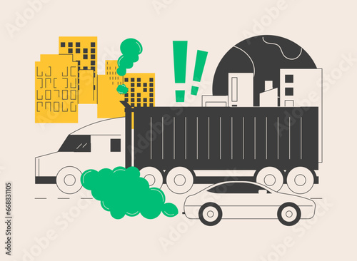 Motor vehicle pollution abstract concept vector illustration.