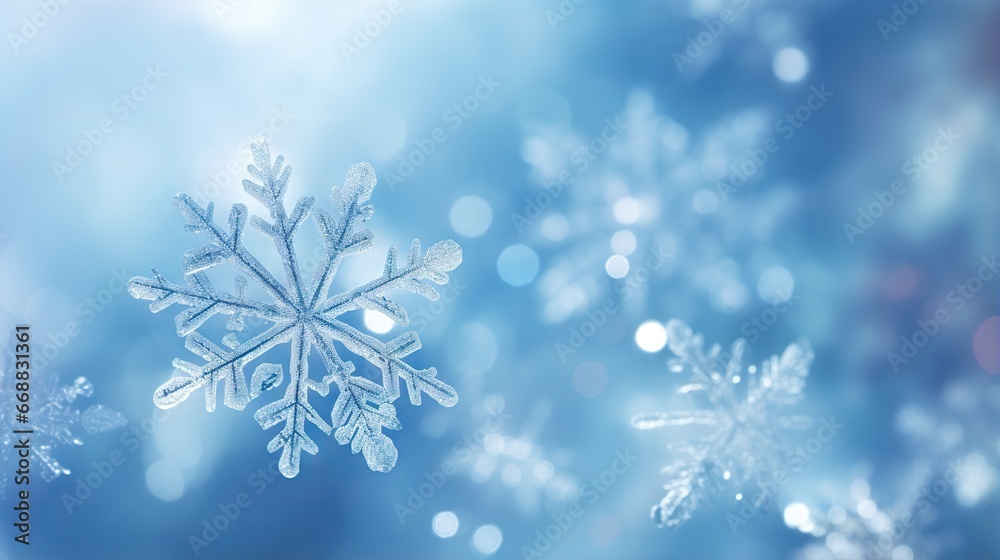 a snowflake is shown in the middle of a blurry background. generative ai a snowflake is shown in the middle of a blurry background. generative ai
