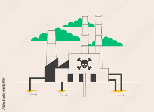 Groundwater pollution abstract concept vector illustration.