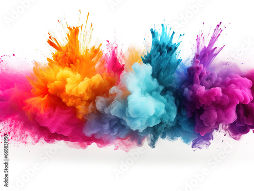Holi color festival rainbow explosion colorful clouds. Generative Ai