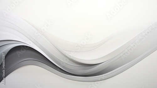 a white and gray abstract background with wavy lines on it. generative ai