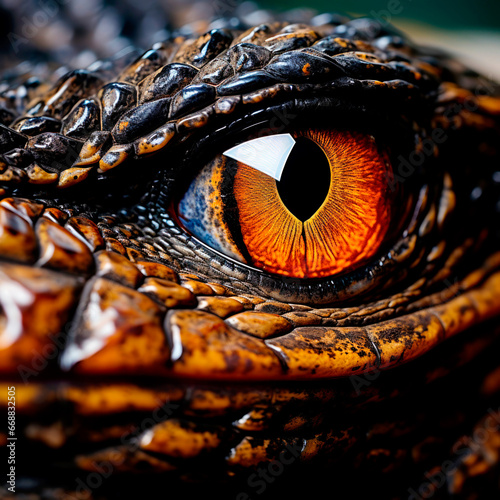 Reptile eye close-up  macro photography  AI generated
