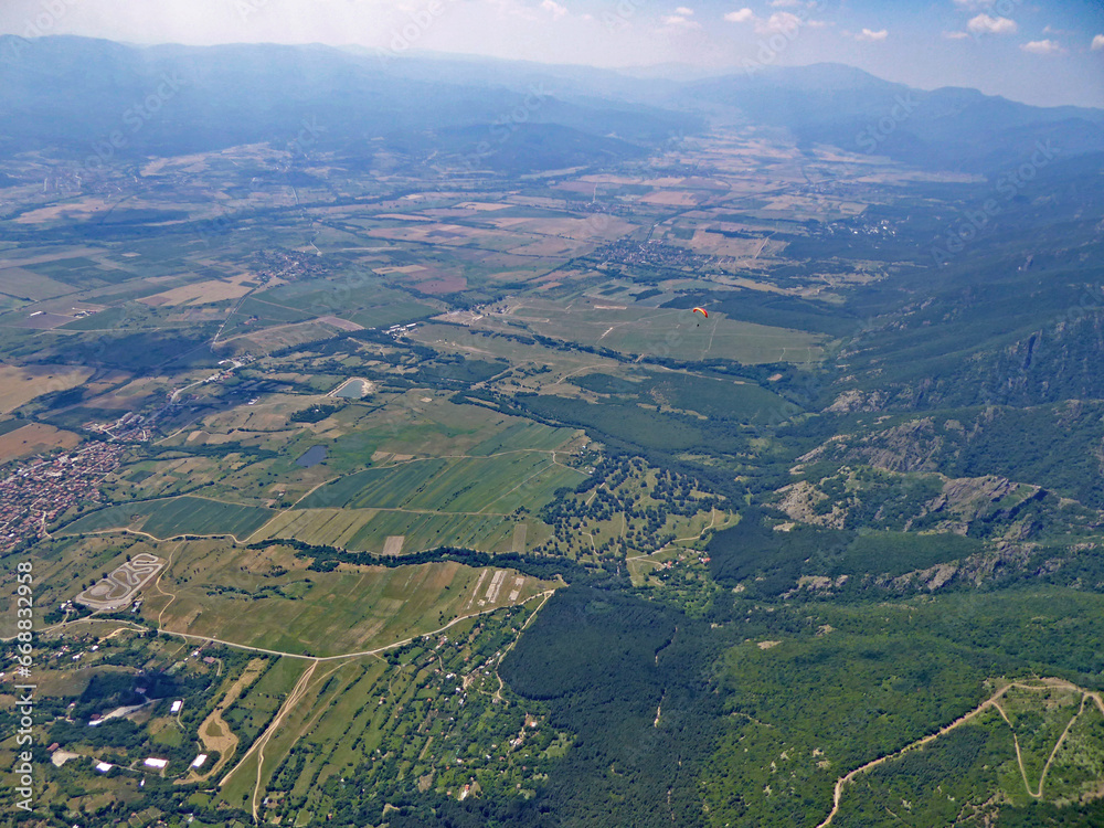 Aerial view of Rose Valley in Bulgaria	