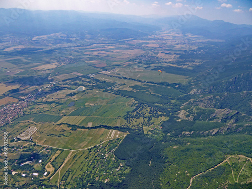 Aerial view of Rose Valley in Bulgaria 