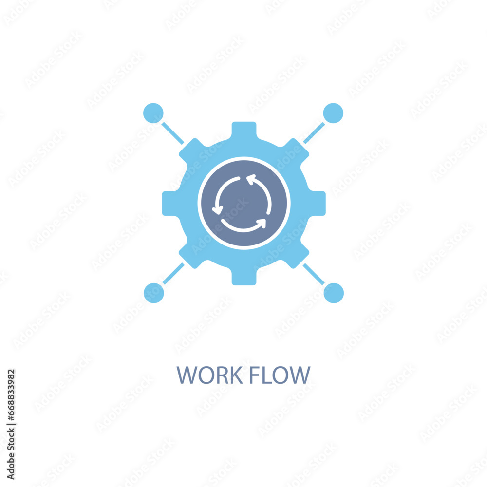Workflow concept line icon. Simple element illustration. Workflow concept outline symbol design.