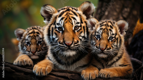 Family of tigers in the wild © Venka