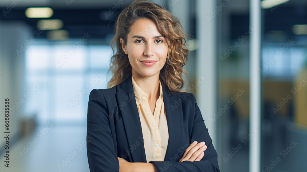 Portrait, arms crossed and smile of business woman in office with pride for career and job. Portrait, arms crossed and smile of business woman in office with pride for career and job.