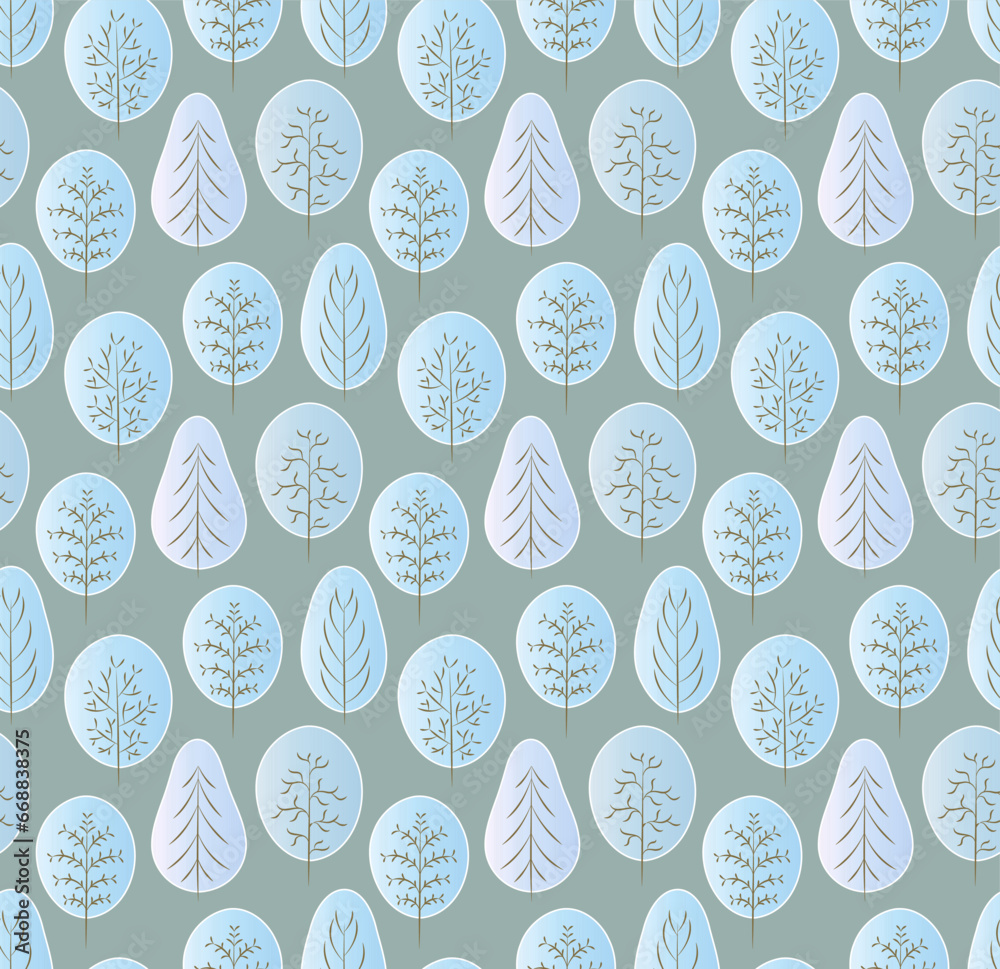 Winter pattern with cute trees in snow, christmas background. Winter pattern with cute trees in snow, christmas background.