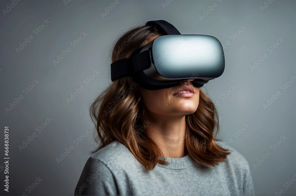 a person using a VR headset, virtual reality glasses. generative ai a person using a VR headset, virtual reality glasses. generative ai