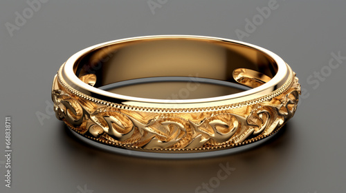 Close-up of a yellow gold wedding ring