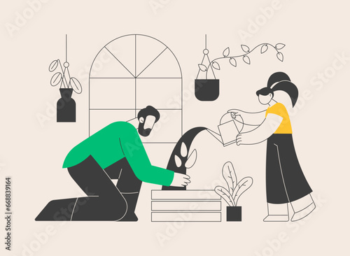Home gardening abstract concept vector illustration.