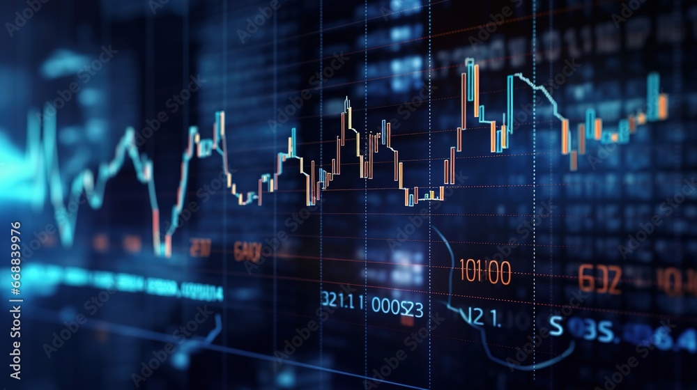 financial stock market graph on technology abstract background. Finance and investment concept financial stock market graph on technology abstract background. Finance and investment concept