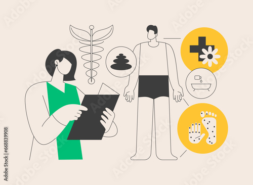 Holistic medicine abstract concept vector illustration.
