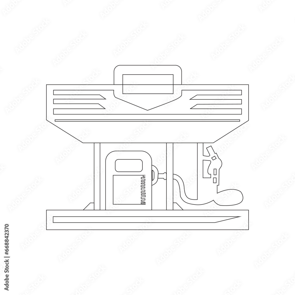 Gasoline pump gas station icon design symbol line art Gasoline pump gas station icon design symbol line art