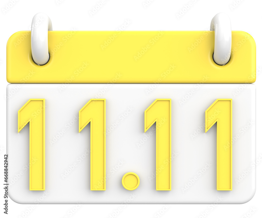 11.11 calendar. November sale. 3D illustration. 11.11 calendar. November sale. 3D illustration.