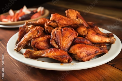 barbecued chicken wings with char marks on a plate © Alfazet Chronicles