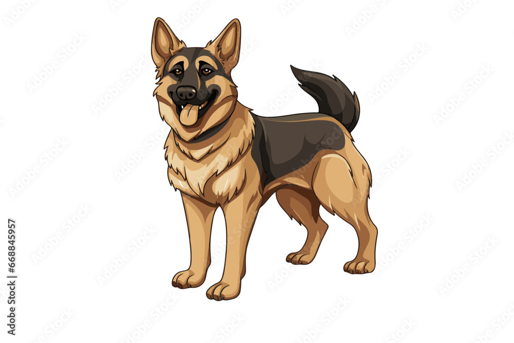 german shepherd dog vector logo