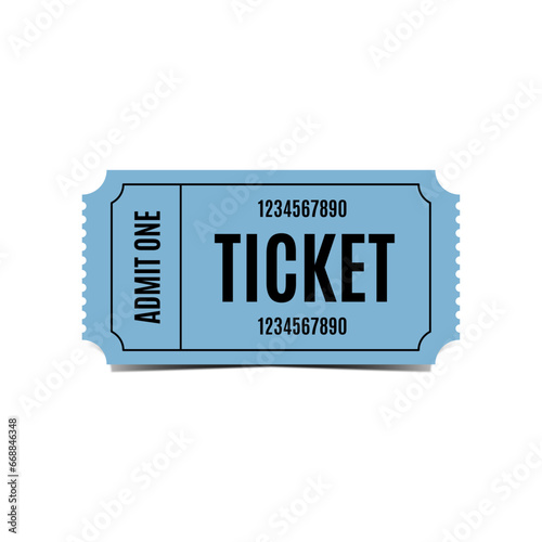 Simple and stylish blue ticket
