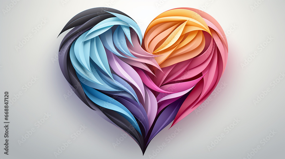 Fototapeta premium Illustration symbolic rainbow heart