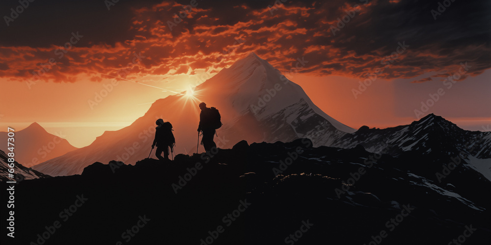 Outdoor scene with silhouettes