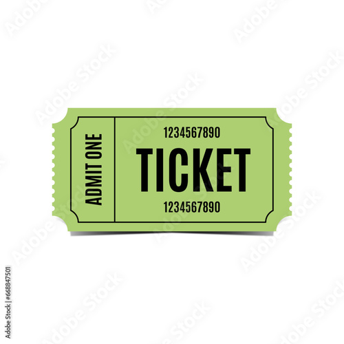 Simple and stylish green ticket