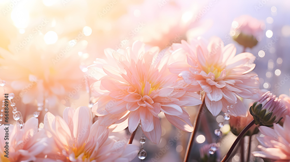 Soft flowers PPT background poster wallpaper web page