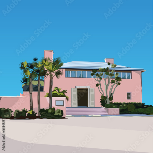 modern house with trees