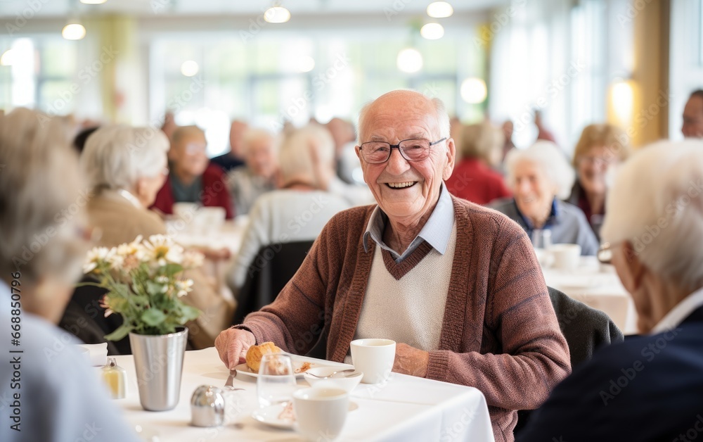 Seniors in a social activity Seniors in a social activity