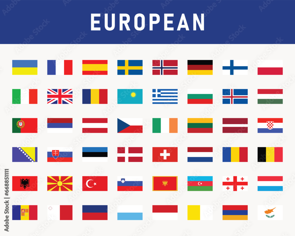 Flags vector of the European Flags vector of the European