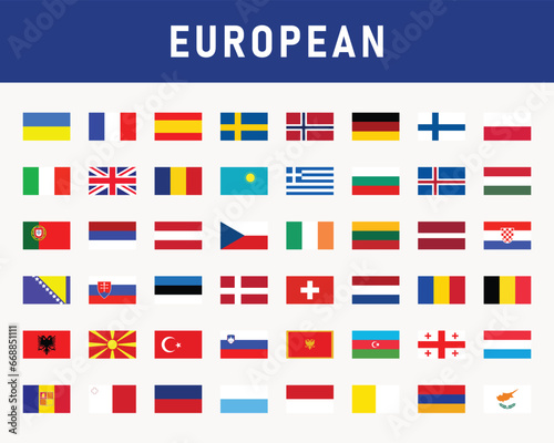 Flags vector of the European