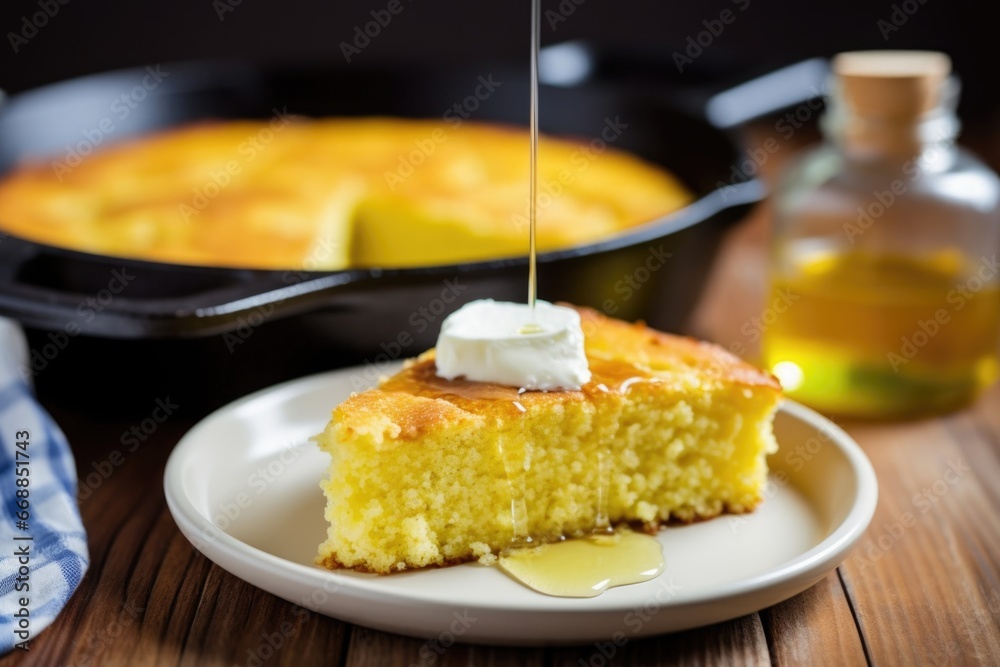 bbq cornbread with melting butter on top bbq cornbread with melting butter on top