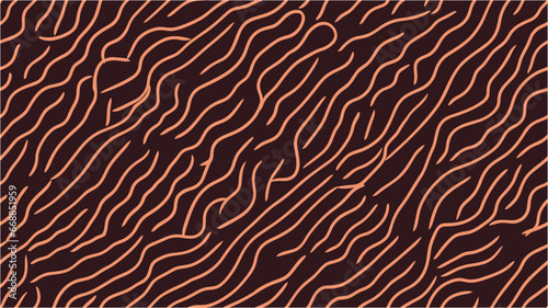 Perfect for textile, wallpaper or print design. Abstract  Curve Orange Background Vector Design. Hippie Seamless Pattern - Floral Print. Light effects. Simple vector illustration.