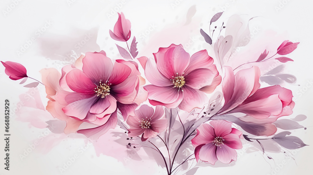 Fluid abstract expressionism, blooming flowers, Aesthetics colorful floral inspirational tenderness illustration, oil paint, Wall decoration photo, Generated AI.