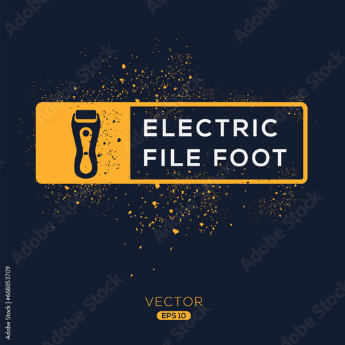 Creative (Electric file foot) Icon ,Vector sign.