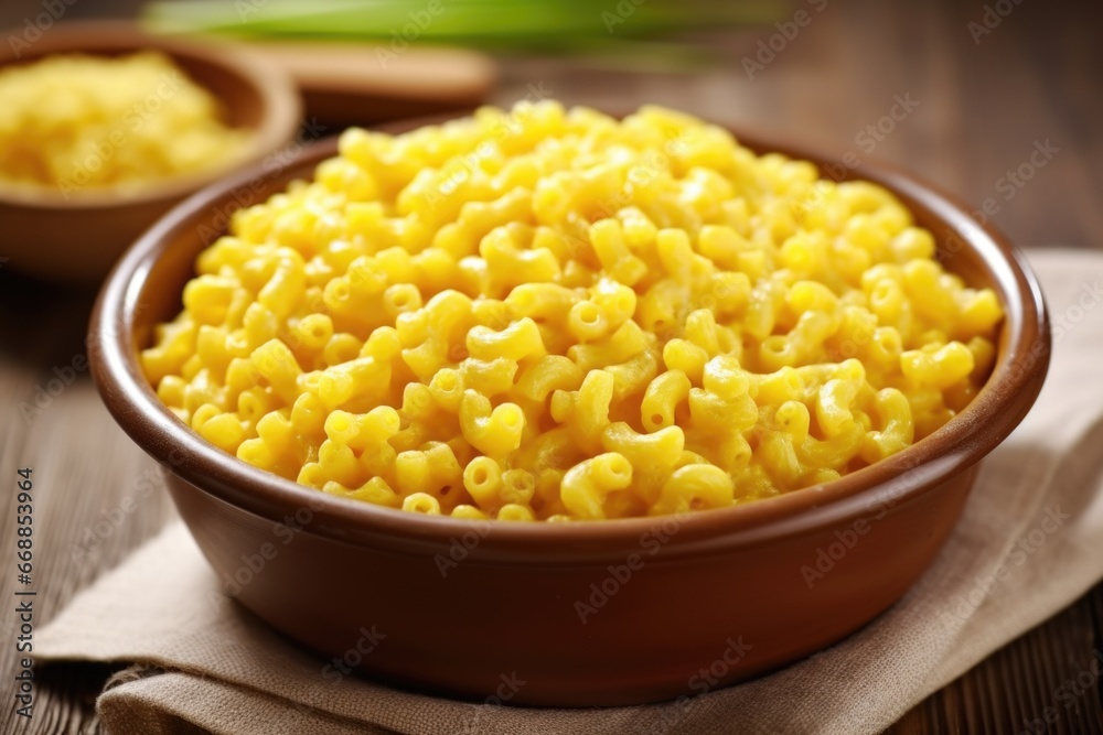 close-up of a bowl of macaroni and cheese