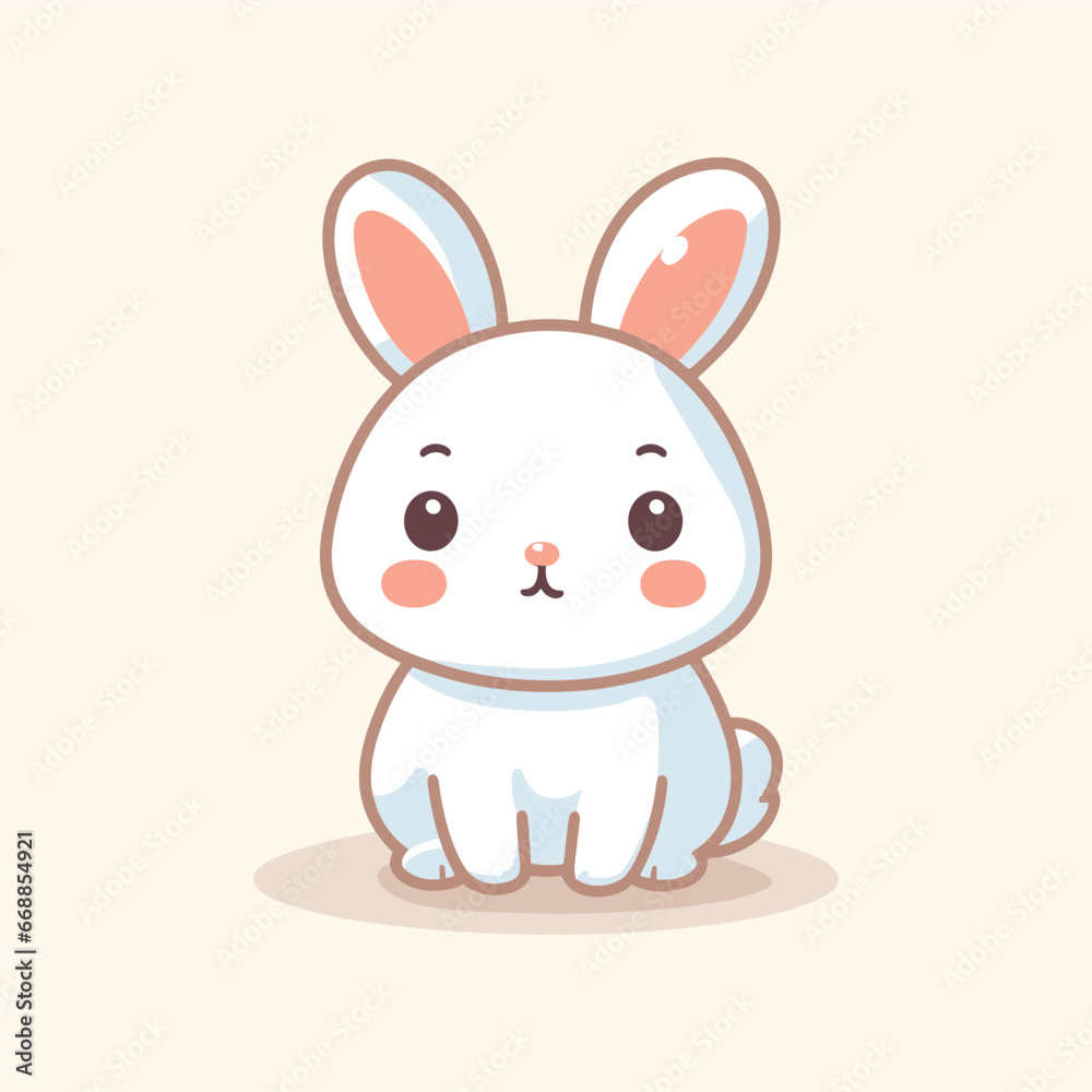 Cute cartoon rabbit character. Vector illustration in flat design style. Cute cartoon rabbit character. Vector illustration in flat design style.
